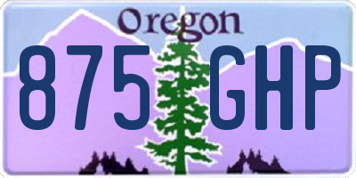 OR license plate 875GHP