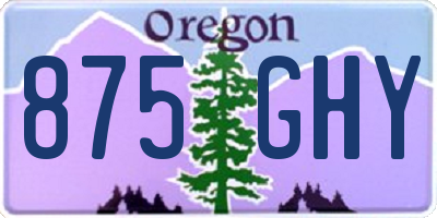 OR license plate 875GHY