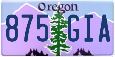 OR license plate 875GIA