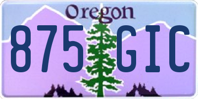 OR license plate 875GIC