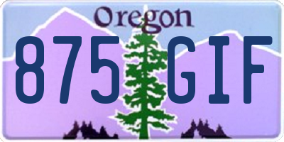 OR license plate 875GIF