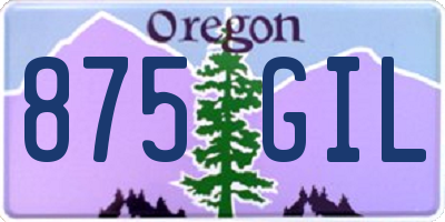 OR license plate 875GIL