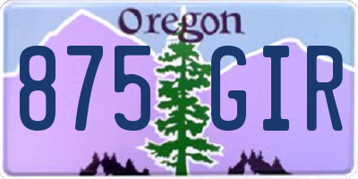 OR license plate 875GIR