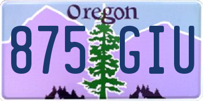 OR license plate 875GIU