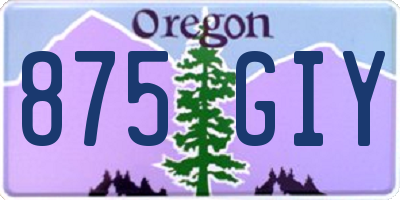 OR license plate 875GIY