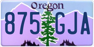 OR license plate 875GJA