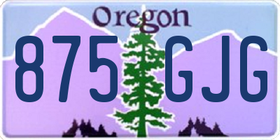 OR license plate 875GJG