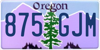 OR license plate 875GJM