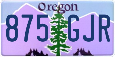 OR license plate 875GJR