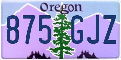 OR license plate 875GJZ