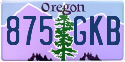 OR license plate 875GKB