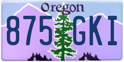 OR license plate 875GKI
