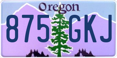 OR license plate 875GKJ