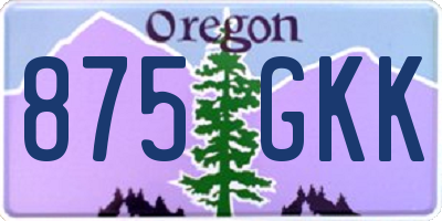 OR license plate 875GKK