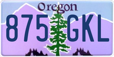 OR license plate 875GKL