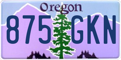 OR license plate 875GKN