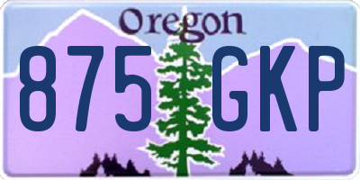 OR license plate 875GKP