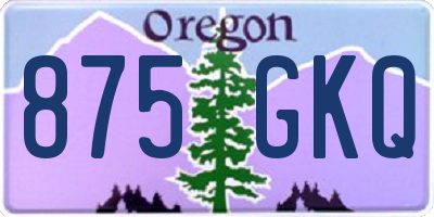 OR license plate 875GKQ