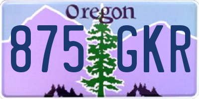 OR license plate 875GKR