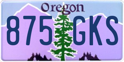 OR license plate 875GKS