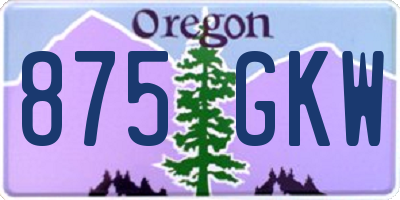 OR license plate 875GKW