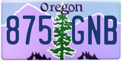 OR license plate 875GNB