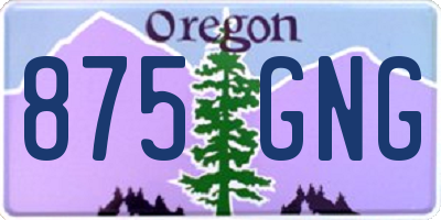 OR license plate 875GNG