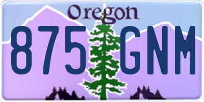 OR license plate 875GNM