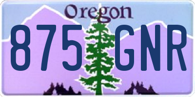 OR license plate 875GNR