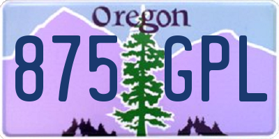 OR license plate 875GPL