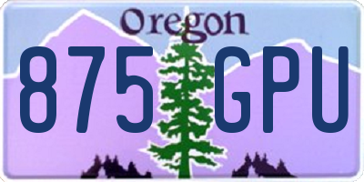OR license plate 875GPU