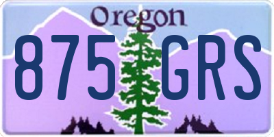 OR license plate 875GRS