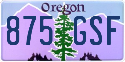 OR license plate 875GSF