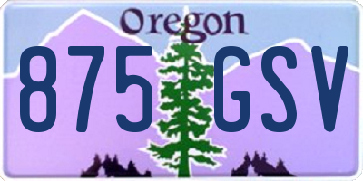 OR license plate 875GSV
