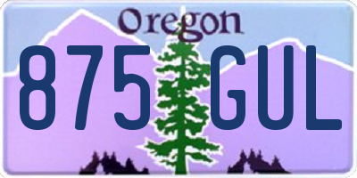 OR license plate 875GUL