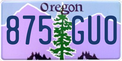OR license plate 875GUO