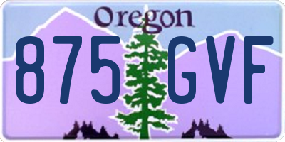 OR license plate 875GVF