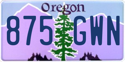 OR license plate 875GWN