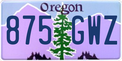 OR license plate 875GWZ