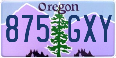 OR license plate 875GXY