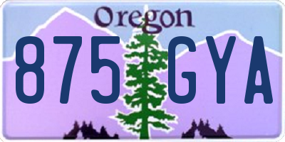 OR license plate 875GYA