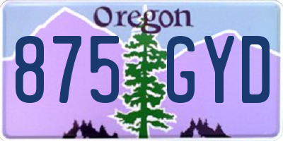 OR license plate 875GYD