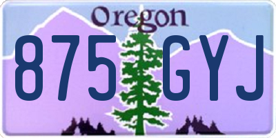OR license plate 875GYJ