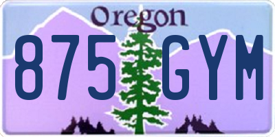OR license plate 875GYM