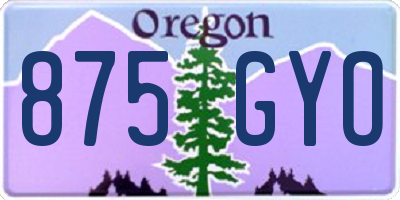 OR license plate 875GYO