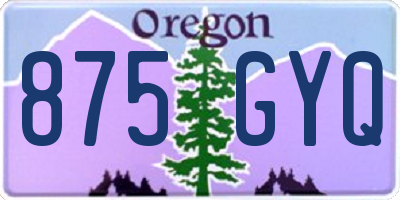 OR license plate 875GYQ