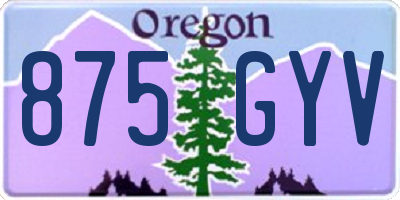 OR license plate 875GYV