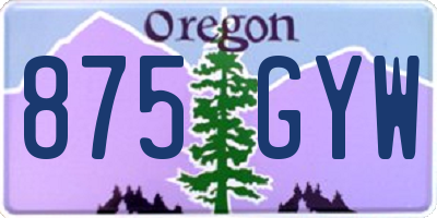 OR license plate 875GYW
