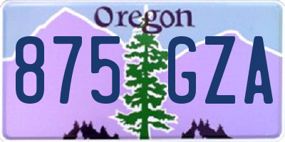 OR license plate 875GZA