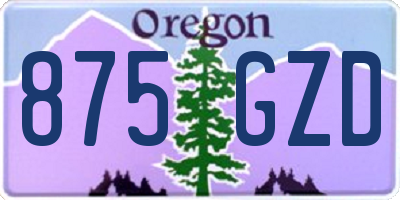 OR license plate 875GZD